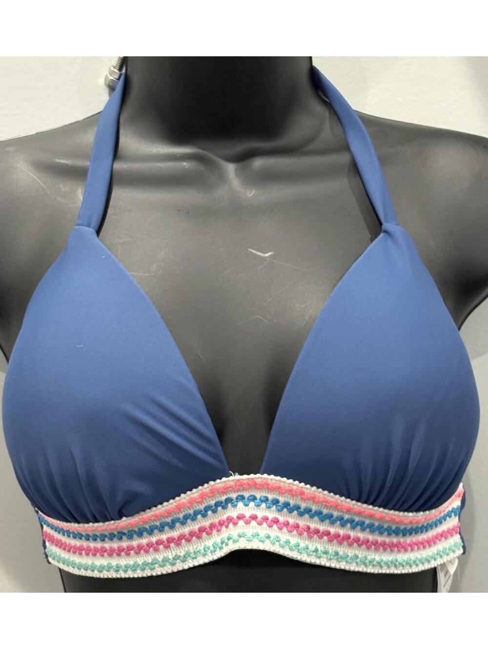 Salt + Cove Blue Crochet Trim Bikini Top – Women’s Swimwear Size Large
